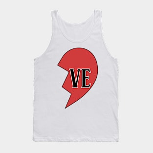 Love Half Hearts Couple Shirts Valentines Day Tank Top